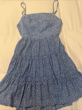 Hello Molly Blue Floral Tiered Mini Dress